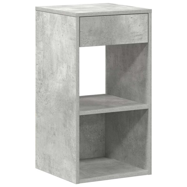 vidaXL Table de chevet avec tiroir gris béton 35x34x66 5 cm
