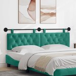 vidaXL Tête de lit suspendue Avec lumière LED Turquoise Velours