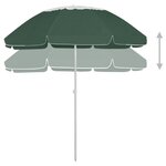 vidaXL Parasol de plage Vert 300 cm