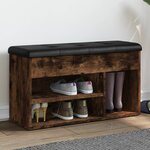 vidaXL Banc à chaussures chêne fumé 82x32x45 5 cm bois d'ingénierie