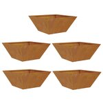 vidaXL Pots en métal Acier résistant aux intempéries 35 x 35 x 15 cm