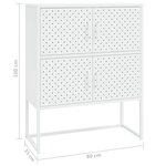 vidaXL Buffet haut Blanc 80x35x100 cm Acier