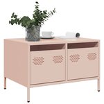 vidaXL Meuble TV rose 68x50x43 5 cm acier laminé à froid