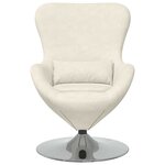 vidaXL Fauteuil œuf Crème 63 x 73 x 90 cm Velours