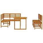 vidaXL Ensemble de banc de jardin 4 Pièces Marron Bois d'acacia massif