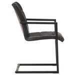 vidaXL Chaises à manger cantilever lot de 4 noir cuir véritable