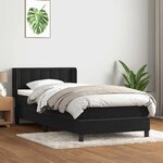 vidaXL Sommier à lattes de lit avec matelas noir 100x220 cm velours