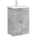 vidaXL Meuble sous lavabo de salle de bain Gris béton