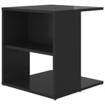 vidaXL Table d'appoint Noir brillant 45x45x48 cm Aggloméré