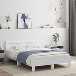 vidaXL Cadre de lit sans matelas blanc 135x190 cm