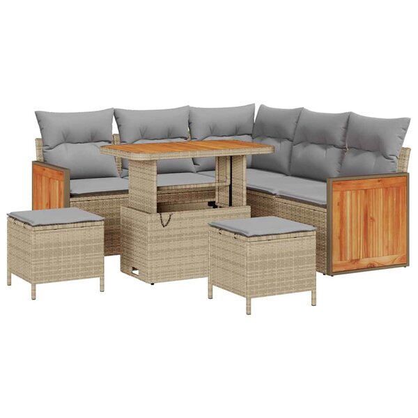 vidaXL Ensemble de canapé de jardin 8 Pièces beige et gris clair