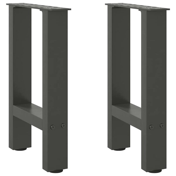 vidaXL Pieds de table basse Anthracite 2 pièces 28 x (42-43) cm Acier