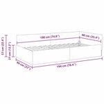 vidaXL Cadre de lit d'angle Vert foncé 90 cm x 190 cm tissu