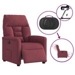 vidaXL Fauteuil inclinable électrique Rouge bordeaux Tissu