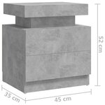 vidaXL Table de chevet Gris béton 45x35x52 cm Aggloméré