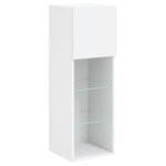 vidaXL Meuble TV muraux 4 Pièces avec lumières LED blanc