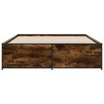 vidaXL Cadre de lit chêne fumé 150x200 cm bois d'ingénierie et métal