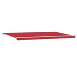 vidaXL Auvent Rétractable Rouge 600 × 300 cm Polyester et Aluminium