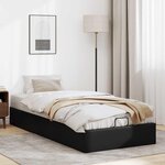 vidaXL Cadre de lit ottoman sans matelas noir 90x200 cm similicuir
