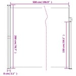 vidaXL Auvent latéral rétractable noir 200x500 cm