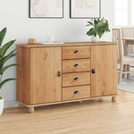 vidaXL Buffet avec tiroir Marron 133 5 x 40 x 79 cm Bois massif en pin