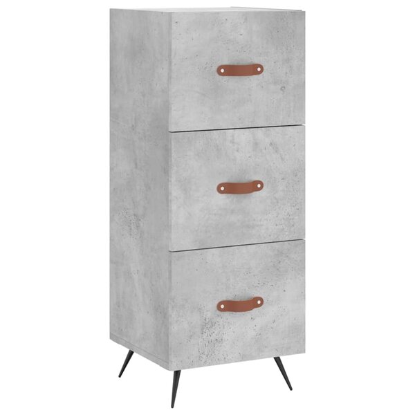 vidaXL Buffet Gris béton 34 5x34x90 cm Bois d'ingénierie