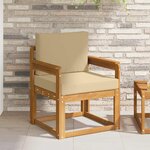vidaXL Canapé d’extérieur Bois d'acacia massif et polyester Naturel
