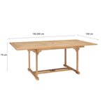 vidaXL Ensemble à manger d'extérieur 7Pièces 150-200x100x75cm Teck massif
