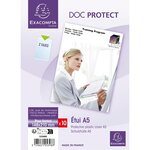 Sachet De 10 Étuis De Protection Simple Pvc Lisse 20/100e - A5 - Cristal - Exacompta