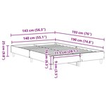 vidaXL Cadre de lit sans matelas chêne artisanal 140x190 cm