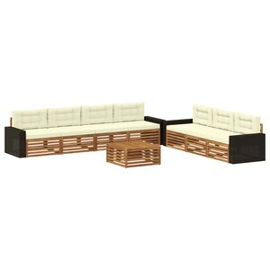 vidaXL Ensemble de canapés d'extérieur 8 Pièces Naturel et Crème