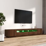 vidaXL Ensemble de meubles TV avec lumières LED 3 Pièces Chêne marron