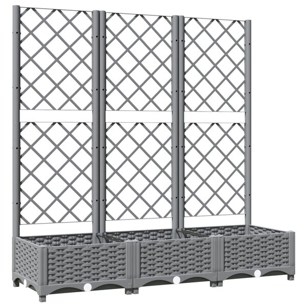vidaXL Jardinière avec treillis Gris clair 120x40x121 5 cm PP