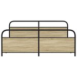 vidaXL Cadre de lit en métal sans matelas chêne sonoma 183x213 cm