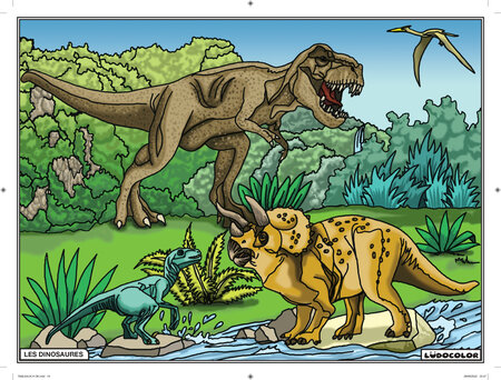 Tableau Velours à colorier Pour enfant Les Dinosaures