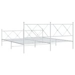 vidaXL Cadre de lit métal sans matelas et pied de lit blanc 183x213 cm