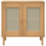 vidaXL Buffet SENJA aspect rotin marron 80x35x80 cm bois massif de pin