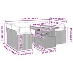 vidaXL Salon de jardin 7 Pièces avec coussins noir résine tressée