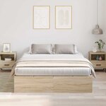 vidaXL Lit avec rangement chêne sonoma 140x190 cm