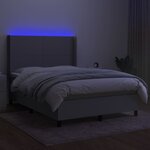 vidaXL Sommier à lattes de lit et matelas et LED Gris clair 140x190 cm