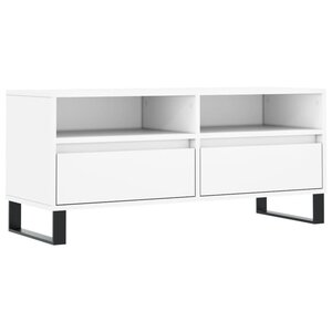 vidaXL Meuble TV blanc 100x34 5x44 5 cm bois d'ingénierie
