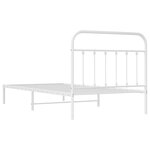 vidaXL Cadre de lit métal sans matelas et tête de lit blanc 107x203 cm