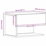 vidaXL Cabinet de chevet avec tiroir Chêne noir 46 x 29 5 x 30 cm