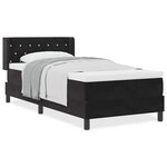vidaXL Lit à Ressorts avec Matelas Noir 90x200 cm en Velours