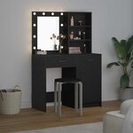 vidaXL Ensemble de Coiffeuse 2 Pièces Chêne noir 50 x 41 x 135 cm