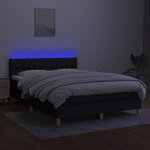 vidaXL Sommier à lattes de lit avec matelas LED Noir 140x190 cm Tissu