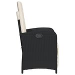 vidaXL Chaises inclinables de jardin lot de 2 repose-pied noir rotin