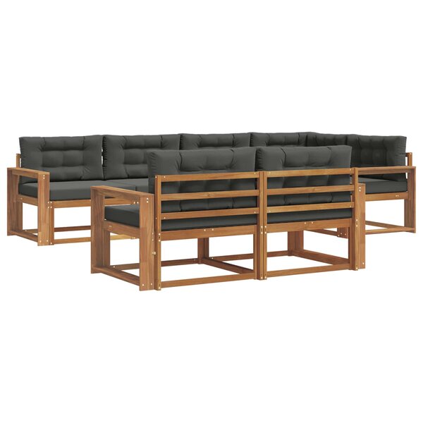 vidaXL Ensemble de canapés d'extérieur 7 Pièces Naturel et Anthracite