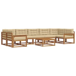 vidaXL Ensemble de canapés d'extérieur 8 Pièces Naturel et Beige