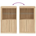 vidaXL Armoire latérale avec lumières LED chêne sonoma